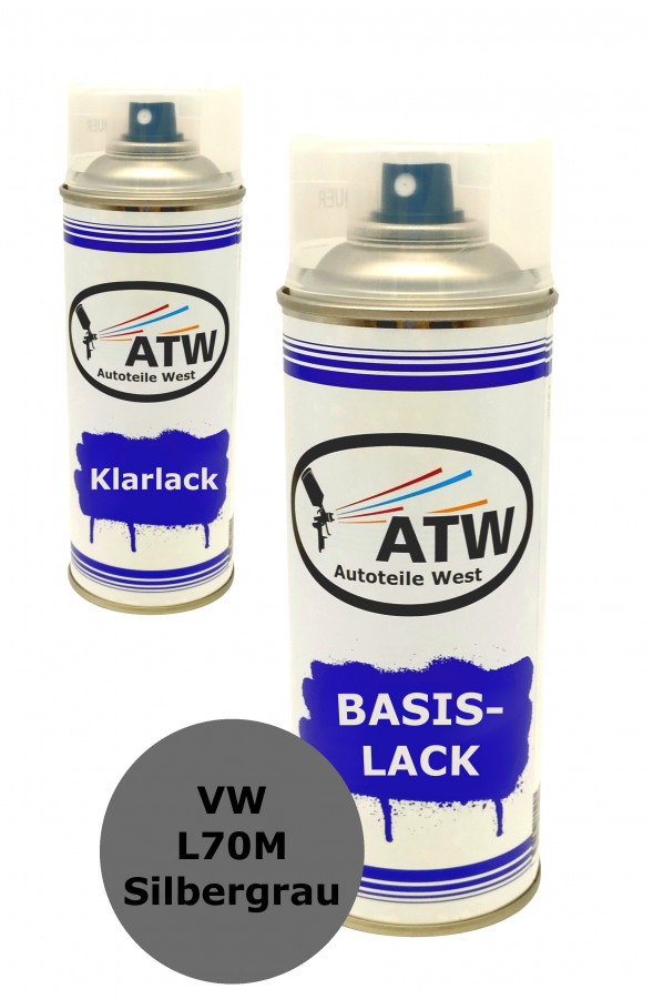 Autolack für VW L70M Silbergrau +400ml Klarlack Set